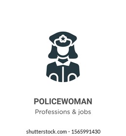 Policewoman vector icon on white background. Flat vector policewoman icon symbol sign from modern professions & jobs collection for mobile concept and web apps design.