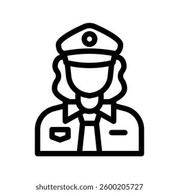 policewomen line icon illustration vector graphic. Simple element illustration vector graphic, suitable for app, websites, and presentations isolated on white background