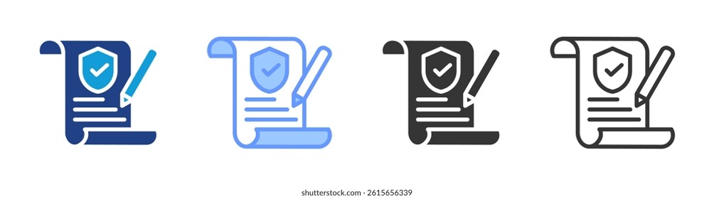 Policies icon set multiple style collection