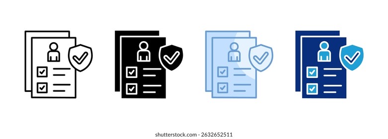 Policies Icon Set Multiple Style Collection