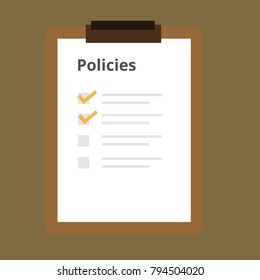 policies list board company policy check list