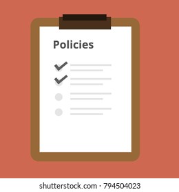 policies list board company policy check list