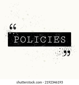 (Políticas) diseño de texto, ilustración vectorial.