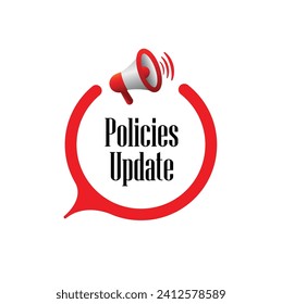 Policies Update-Zeichen auf weißem Hintergrund