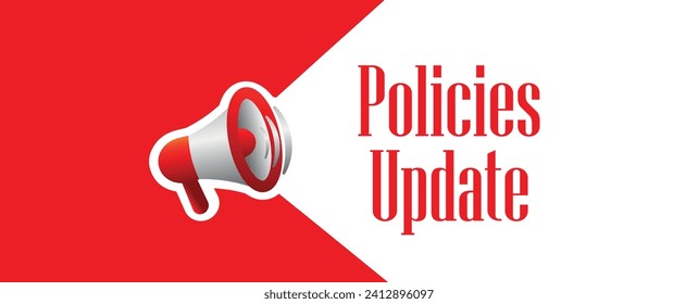 Policies Update sign on white background