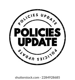 Policies Update text stamp, concept background