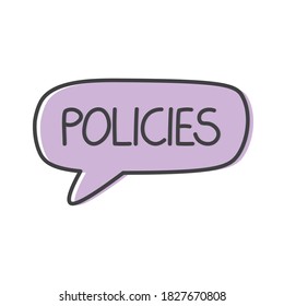 policies word concept - vector illustration