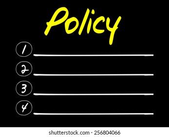 Policy Blank List, vector concept background