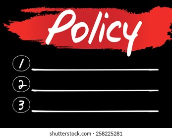 Policy Blank List, vector concept background