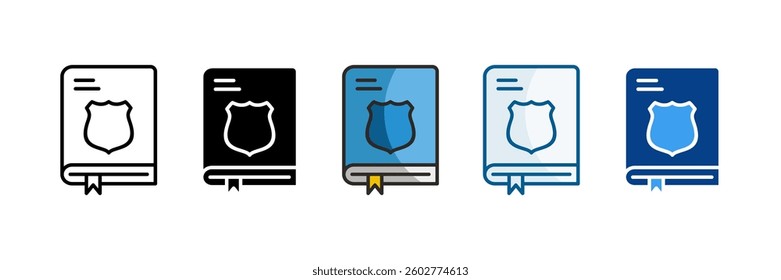 Policy Book Icon Set Multiple Style Collection