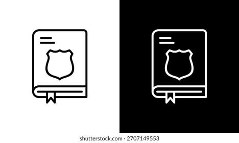 Diseño de conjunto de iconos blancos de libro de políticas