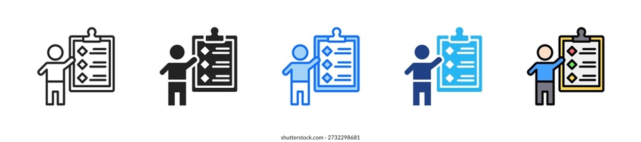 Policy Briefing Icon Set Multiple Style Collection