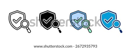 Policy Check Icon Set Multiple Style Collection