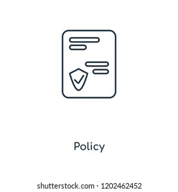 Policy concept line icon. Linear Policy concept outline symbol design. This simple element illustration can be used for web and mobile UI/UX.