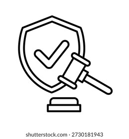 Policy Enforcement Outline Ilustração vetorial de ícones