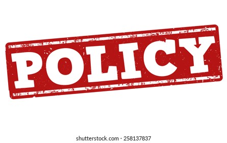 Policy Grunge Rubber Stamp On White Stock Vector (Royalty Free) 258137837