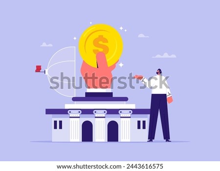 Policy to help citizen during recession, fiscal and money stimulus concept, governmental business support in conditions of economic stagnation or economic activity decline