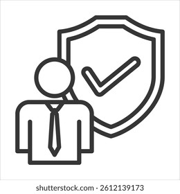 Policy Holder Icon Vector Illustration Outline