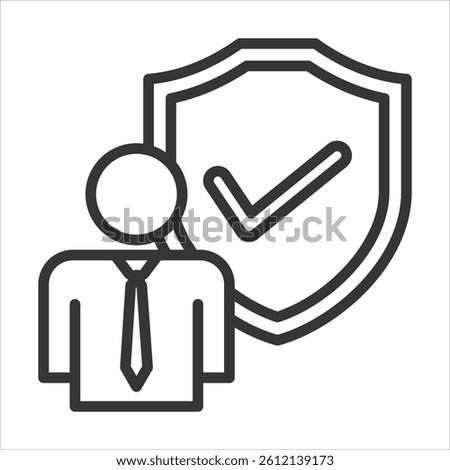 Policy Holder Icon Vector Illustration Outline