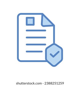 Policy icon isolate white background vector stock illustration.
