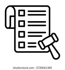 Ilustración vectorial de estilo de línea de icono de directiva