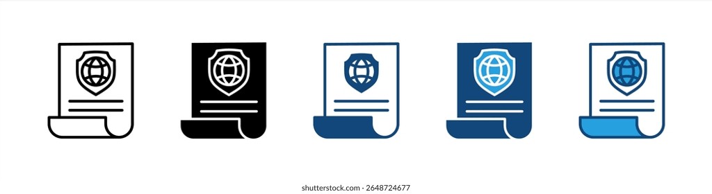 Ícone de política define coleção de vários estilos