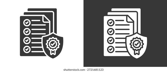 Policy Icon Set Vector Collection Isolated In Black And White