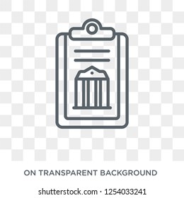 policy icon. Trendy flat vector policy icon on transparent background from law and justice collection. High quality filled policy symbol use for web and mobile