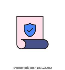 policy icon vector illustration. documet icon filled outline design
