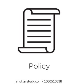 Policy Icon vector, White background Outline