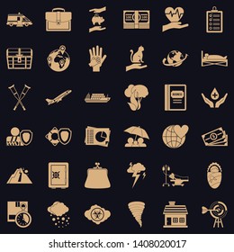 Policy icons set. Simple style of 36 policy vector icons for web for any design
