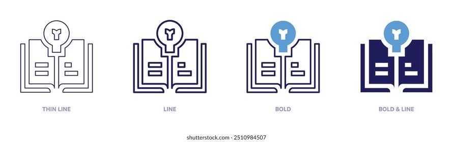 Policy idea icon in 4 different styles. Thin Line, Line, Bold, and Bold Line. Duotone style. Editable stroke.