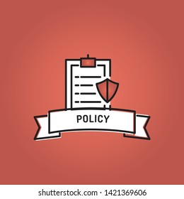 POLICY AND ILLUSTRATION ICON CONCEPT