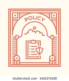 POLICY AND ILLUSTRATION ICON CONCEPT