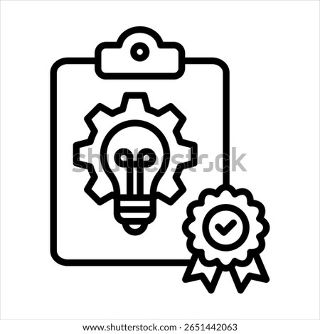 Policy Implementation Outline Icon Vector Illustration