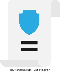 Icono de seguridad de seguro de póliza Vector Ilustración plana