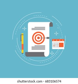 Policy insurance, signing contract, certificate, business project, paperwork flat line vector illustration design. Design for web banners and apps