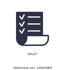 policy isolated icon. Simple element illustration from strategy concept. policy editable logo symbol design on white background. Can be use for web and mobile.