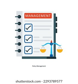Policy Management Vector Flat Icons. Simple stock illustration stock