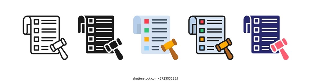 Colección de conjunto de iconos de varios estilos de directiva..