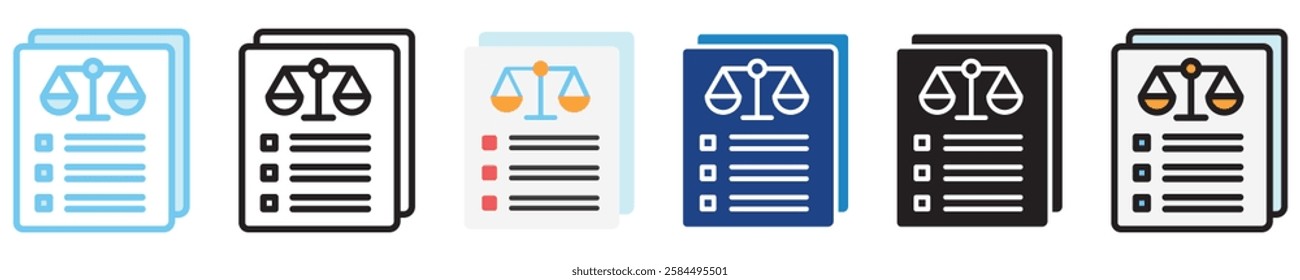Policy multi-style icon, outline, flat, glyph, dual tone, line color. For UI, UX, app and web development, digital or print. for industry, education, business, financial, Human Resources theme.