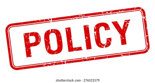 Policy Red Square Grungy Vintage Isolated Stock Vector (Royalty Free ...