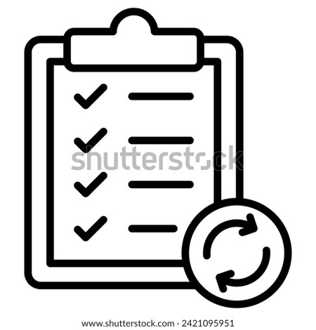 Policy Renewal icon line vector illustration