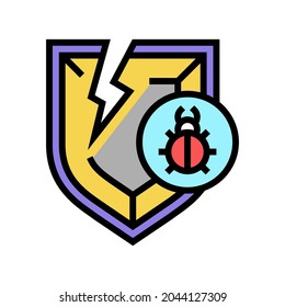 policy virus problem color icon vector. policy virus problem sign. isolated symbol illustration