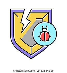 policy virus problem color icon vector. policy virus problem sign. isolated symbol illustration