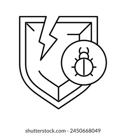 policy virus problem line icon vector. policy virus problem sign. isolated contour symbol black illustration