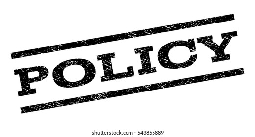 Policy watermark stamp. Text caption between parallel lines with grunge design style. Rubber seal stamp with dust texture. Vector black color ink imprint on a white background.
