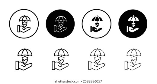 Policyholder icon Outline thin set pack series