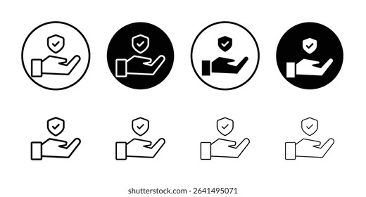 Policyholder icon Thin line illustration set vector