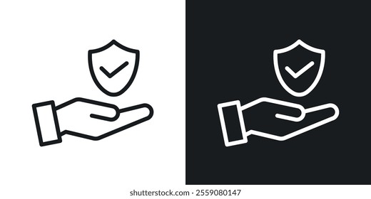 Policyholder icons. vector set in black colors